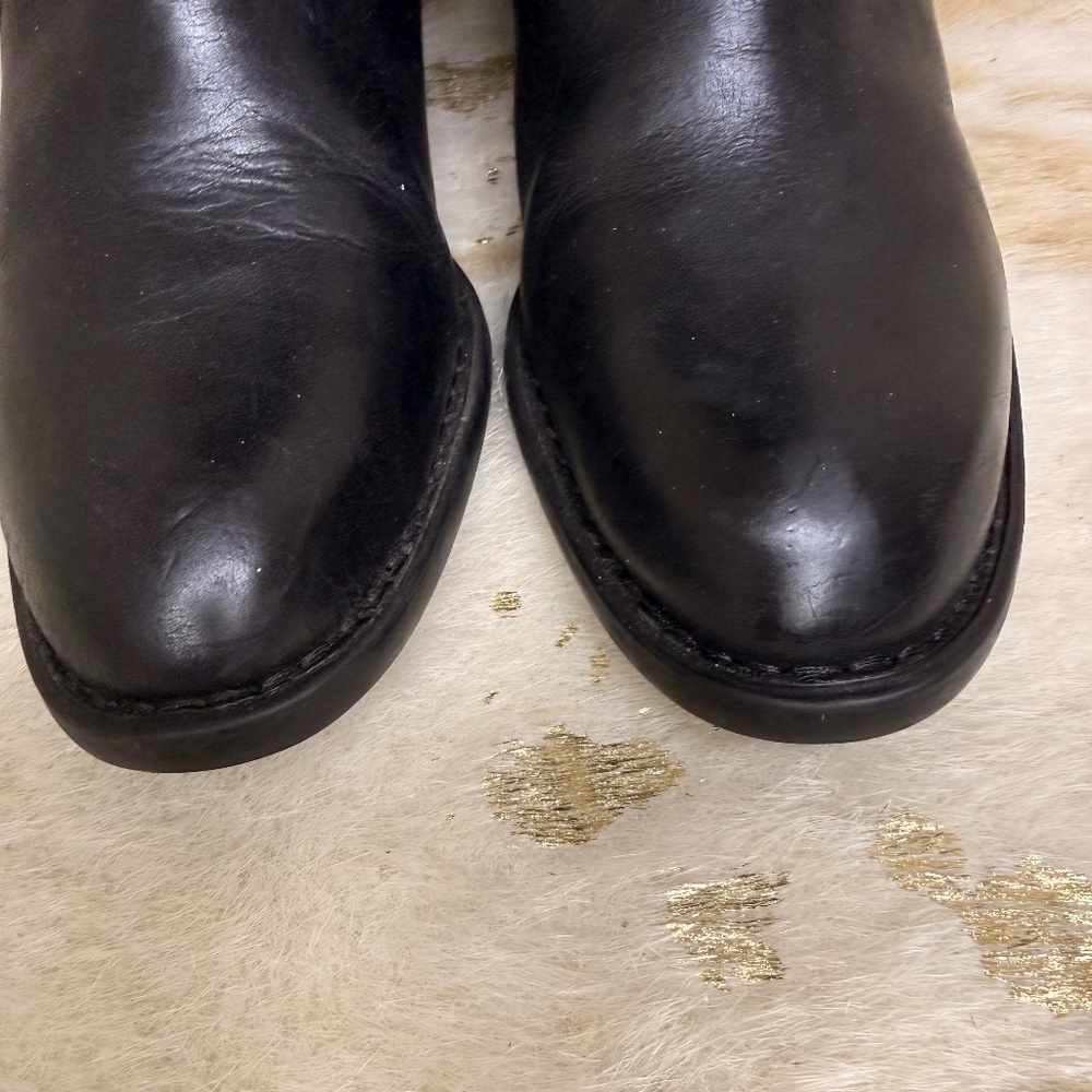 Born Uchee Boots Women 8 US Black Knee High Tall Leather Riding Heeled Excellent - Picture 6 of 12